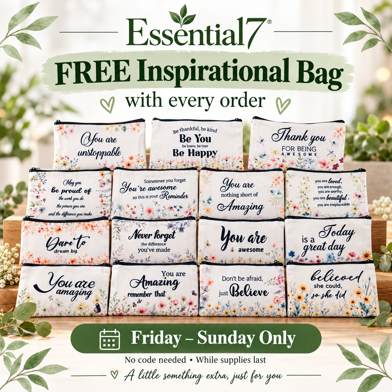Weekend Promo Free Travel Bag With Every Purchase